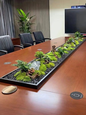 Full set of framed long table micro landscape dec
